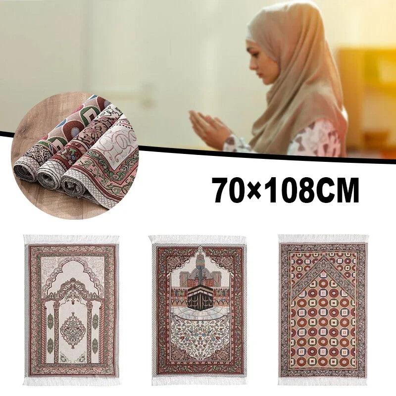 AAI- Arabic Muslim Prayer Carpet Fringed Embroidered Flower Pattern Rectangular - Smartify4u