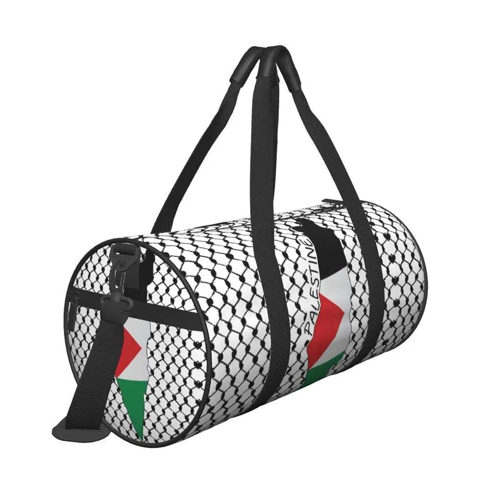 AAP- Palestine Flag Map Travel Bag Kufiya Hatta Swimming Gym Bag Men's Design Large Capacity - Smartify4u