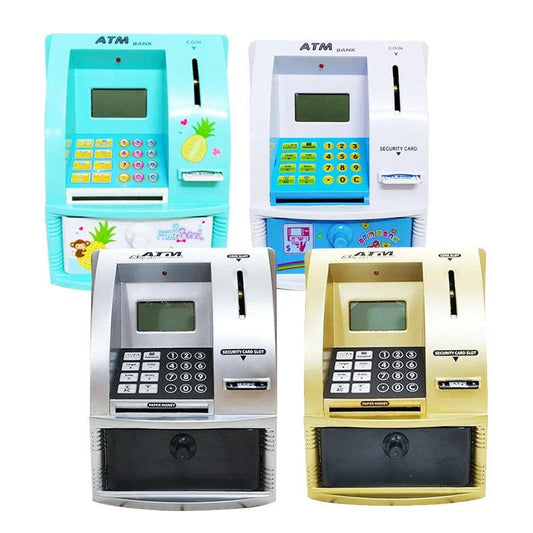 AAK- Real Cash Banknote Storage Box, Digital Desk Clock Timer and Calendar, Withdrawal ATM , Password Adult Piggy Bank - Smartify4u