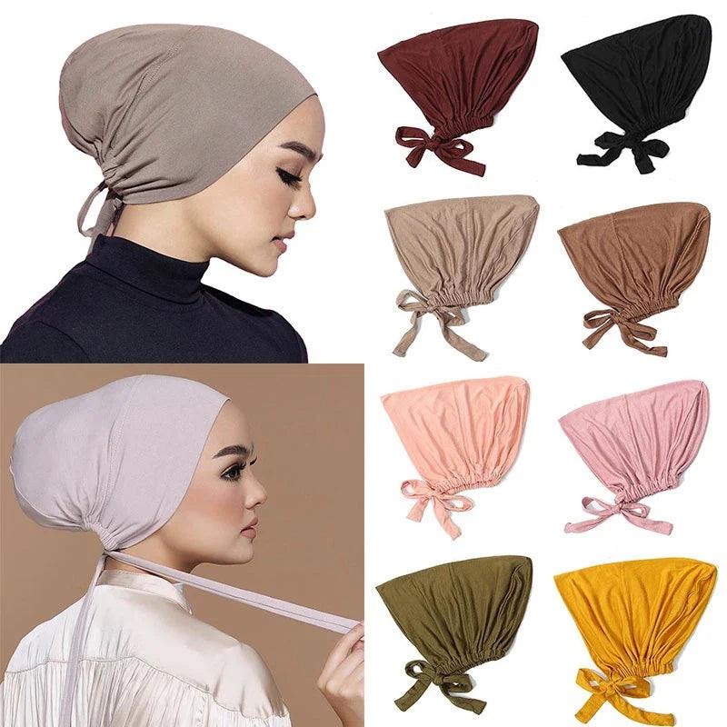 New Soft Modal Muslim Hat Inner Hijab Caps Islamic Underscarf Bonnet India Hats Female Headwrap Turbante Mujer - Smartify4u