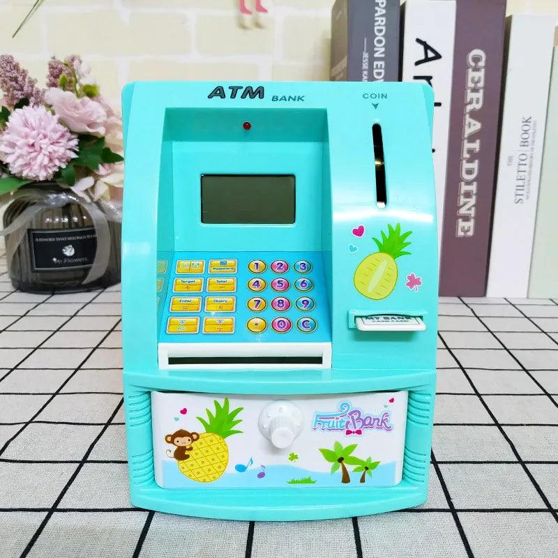 AAK- Real Cash Banknote Storage Box, Digital Desk Clock Timer and Calendar, Withdrawal ATM , Password Adult Piggy Bank - Smartify4u