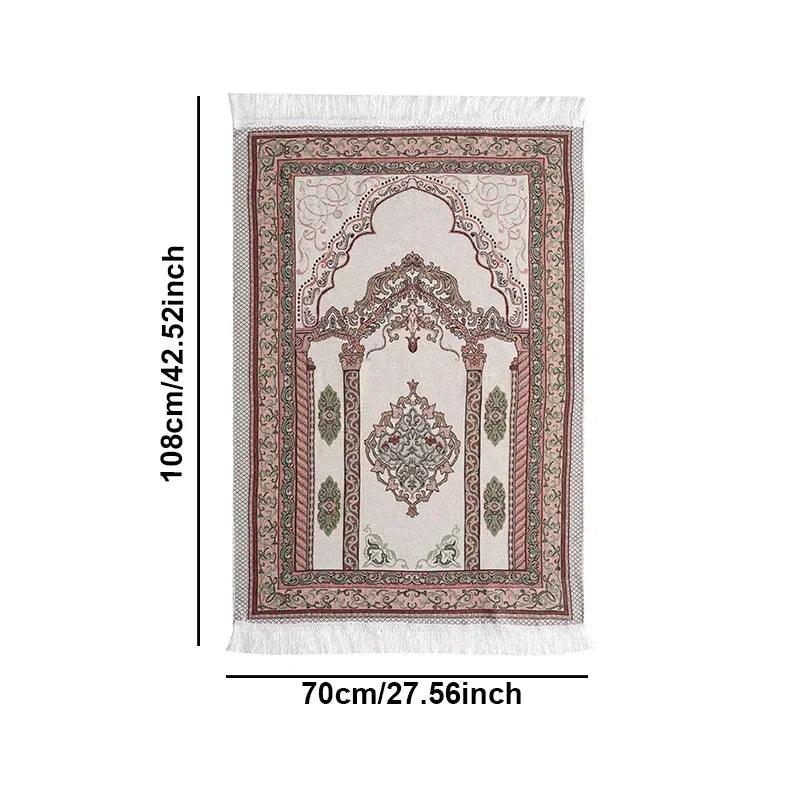 AAI- Arabic Muslim Prayer Carpet Fringed Embroidered Flower Pattern Rectangular - Smartify4u