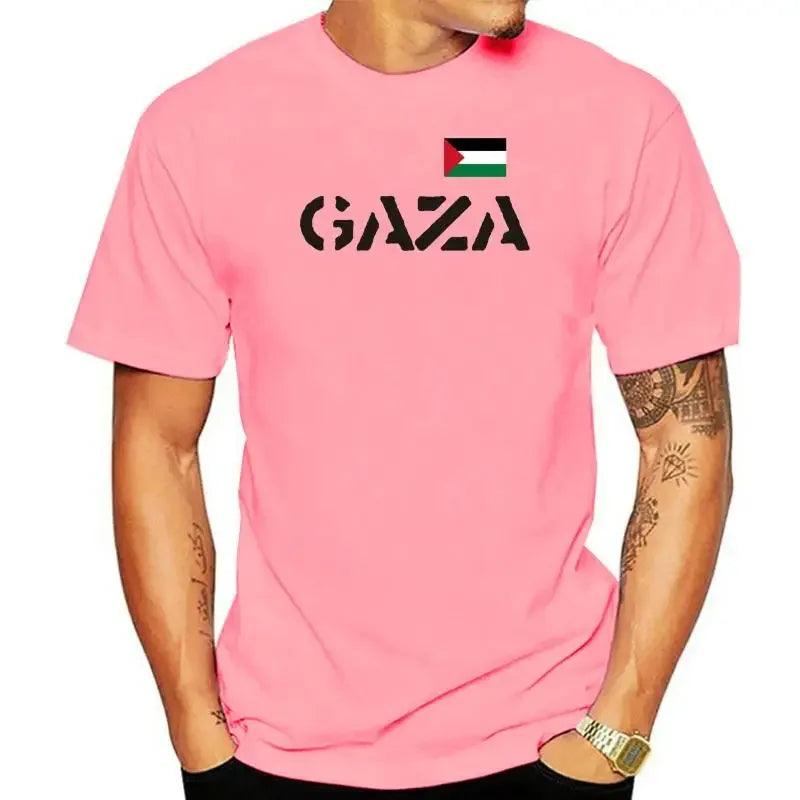 AAP- Fashion ladies T-shirt-Gaza-with flag print-White-s to XL - Palestine - Smartify4u