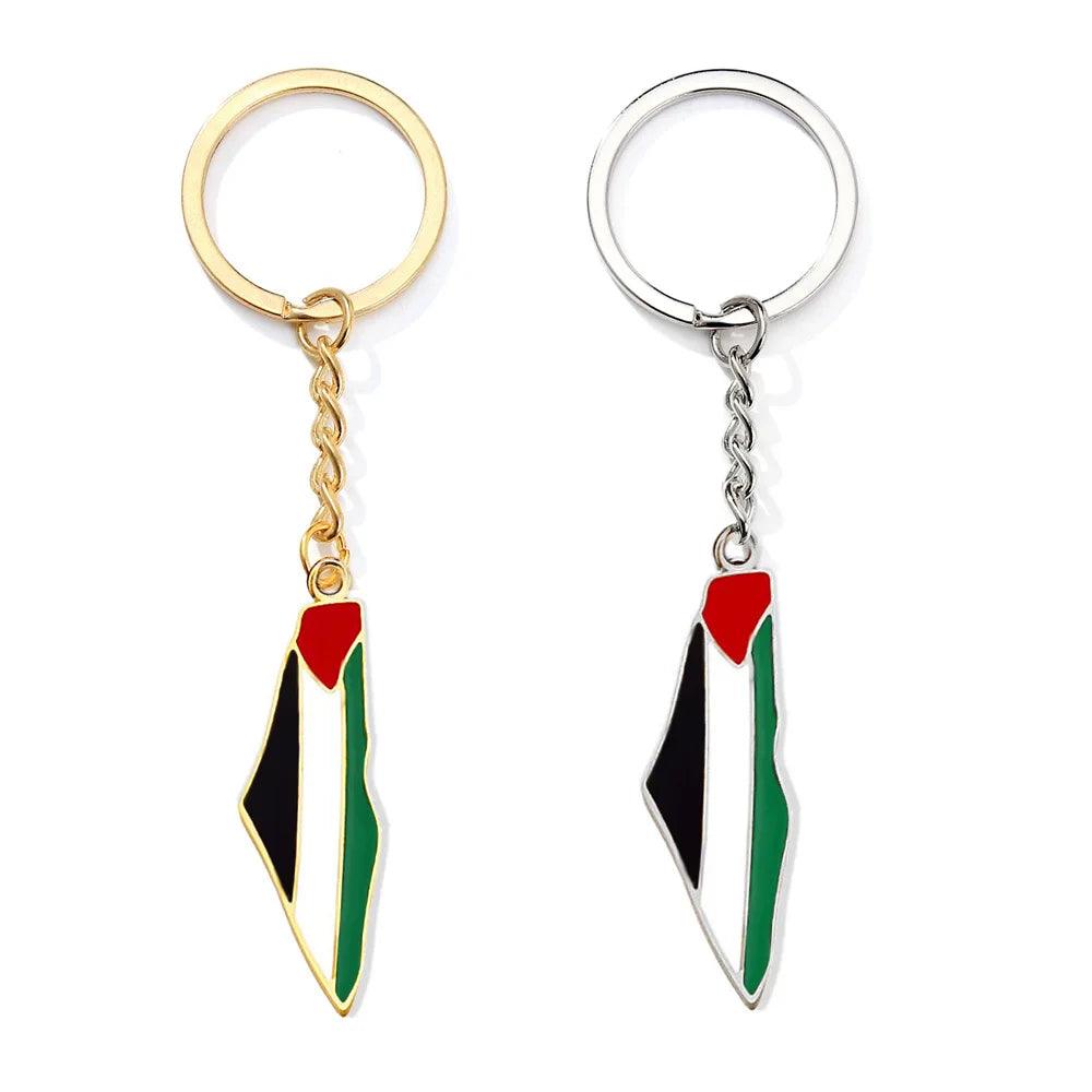 AAP- Palestine Map Flag Keychain Pendant for World Peace Decorative Metal Pendant Accessories for Men and Women - Smartify4u