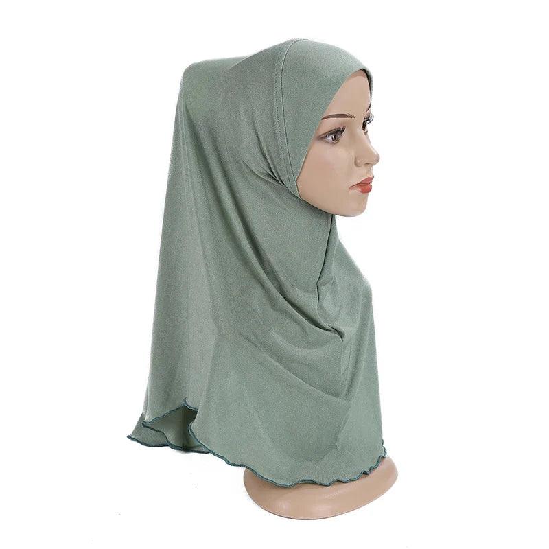 AAI- big girls plain hijab hats Muslim scarf Headscarf hat headwrap beautiful 10 years girl scarf - Smartify4u