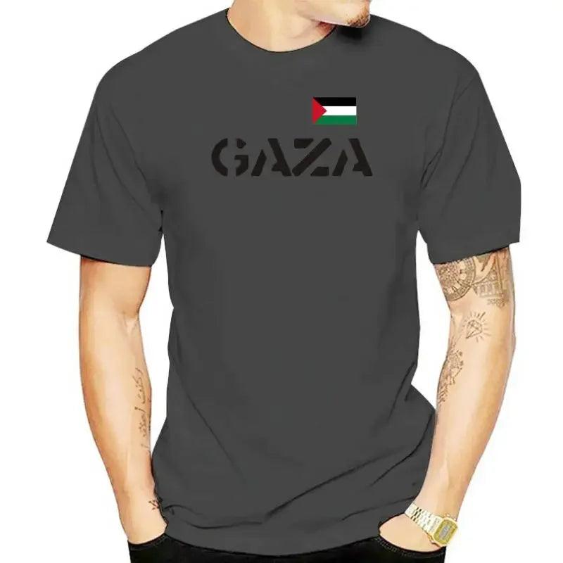 AAP- Fashion ladies T-shirt-Gaza-with flag print-White-s to XL - Palestine - Smartify4u