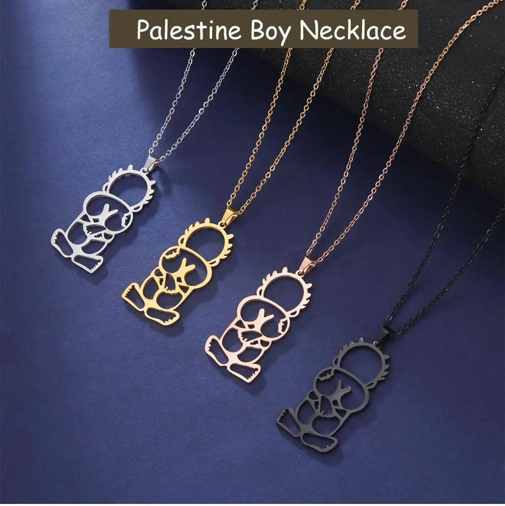 AAP- Cazador Stainless Steel Handal Hanzala Palestine Boy Pendant Necklace for Women Men Chain 2024 - Smartify4u