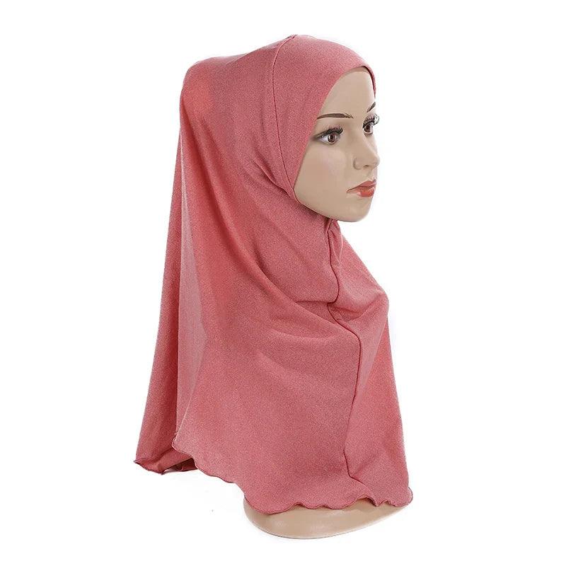 AAI- big girls plain hijab hats Muslim scarf Headscarf hat headwrap beautiful 10 years girl scarf - Smartify4u