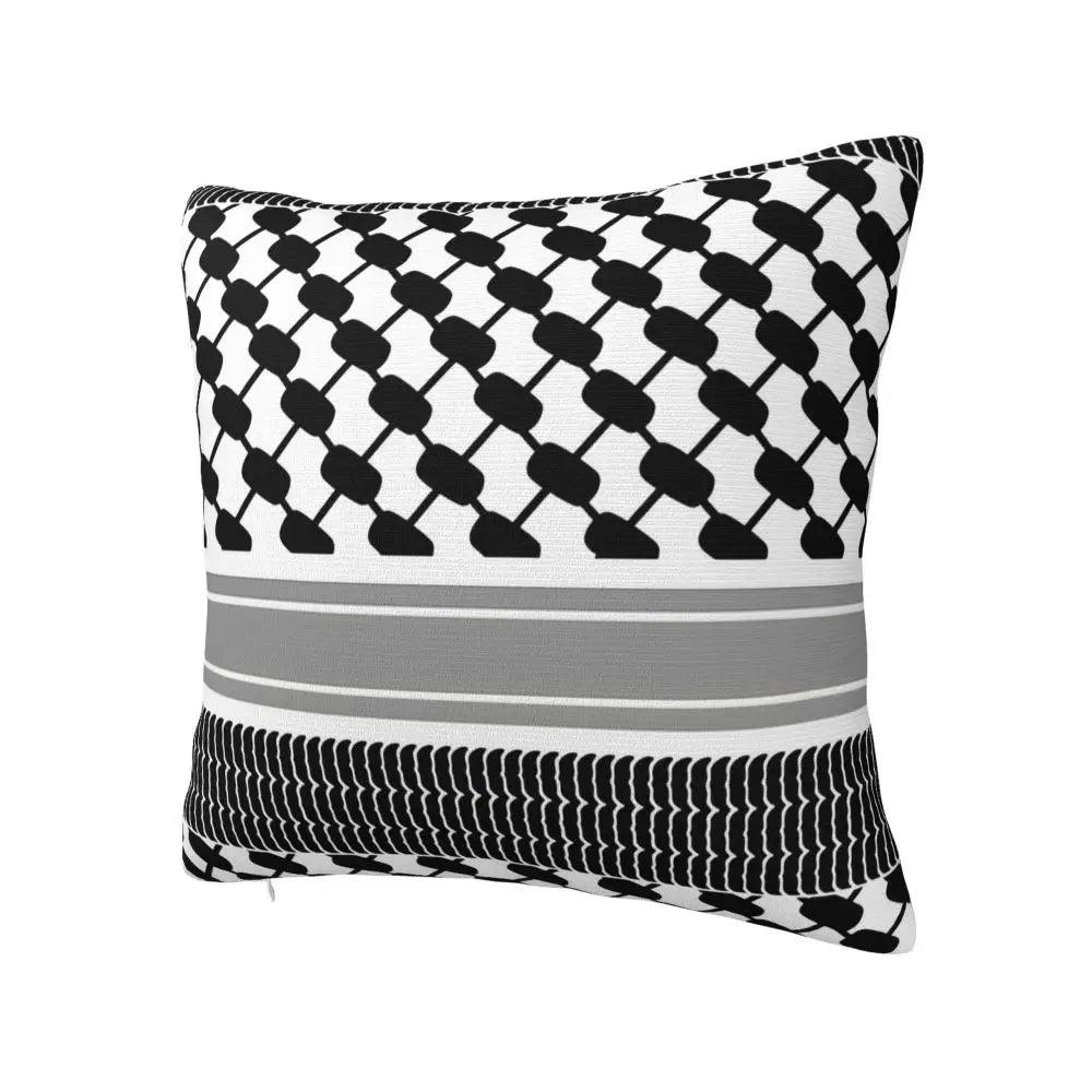 AAP- Palestinian Map Black and White Keffiyeh Pillow Cover Palestine Flag Soft Pillowcase Cushion - Smartify4u