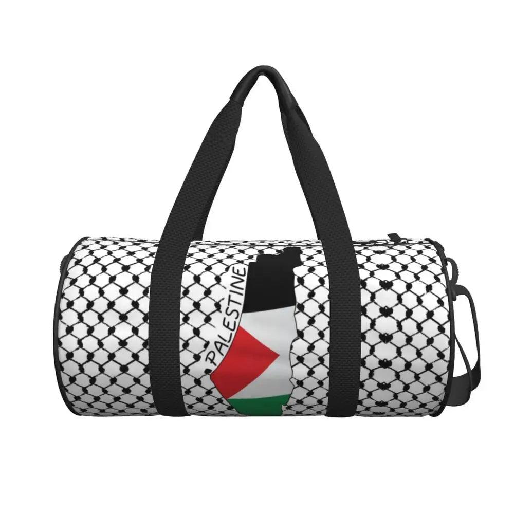 AAP- Palestine Flag Map Travel Bag Kufiya Hatta Swimming Gym Bag Men's Design Large Capacity - Smartify4u