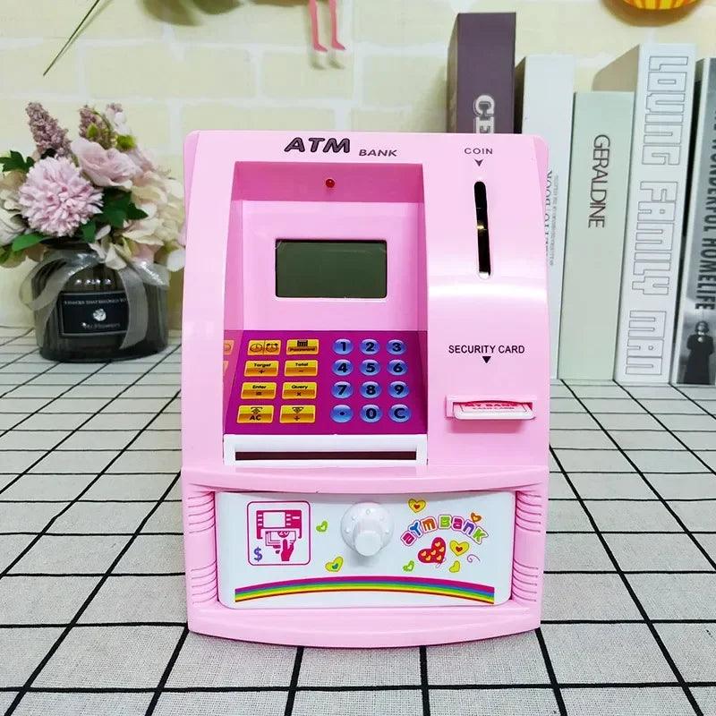 AAK- Real Cash Banknote Storage Box, Digital Desk Clock Timer and Calendar, Withdrawal ATM , Password Adult Piggy Bank - Smartify4u