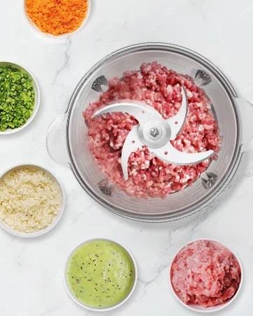 AAH- Food Processor, 500W Electric Meat Grinder Food Chopper with Two 8 Cup Bowls & 2 Bi-Level Blades, 2 Speed - Smartify4u