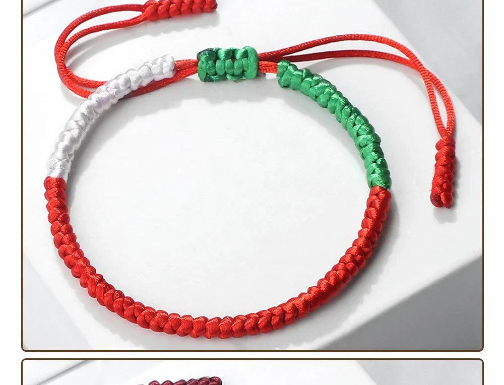 AAP- Palestine Flag Bracelet Green Black Blue Rope Braid Bangles Middle East Country Flags Color - Smartify4u