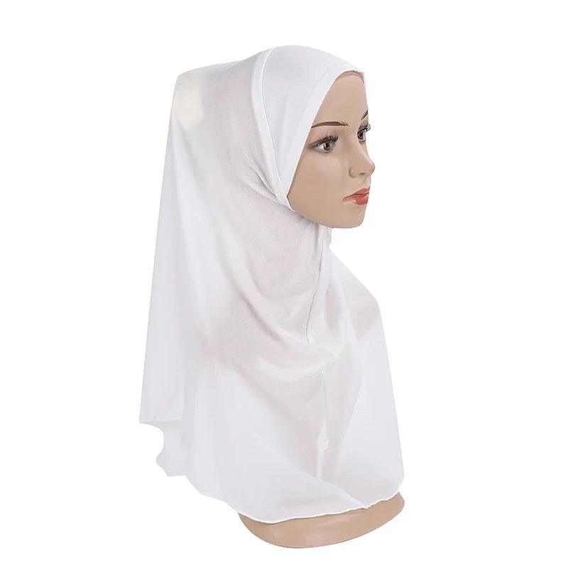 AAI- big girls plain hijab hats Muslim scarf Headscarf hat headwrap beautiful 10 years girl scarf - Smartify4u