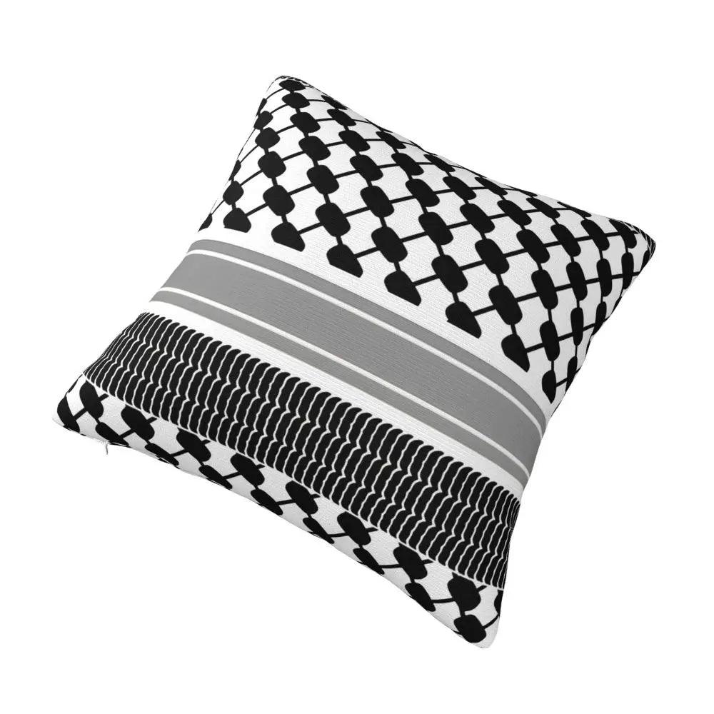 AAP- Palestinian Map Black and White Keffiyeh Pillow Cover Palestine Flag Soft Pillowcase Cushion - Smartify4u