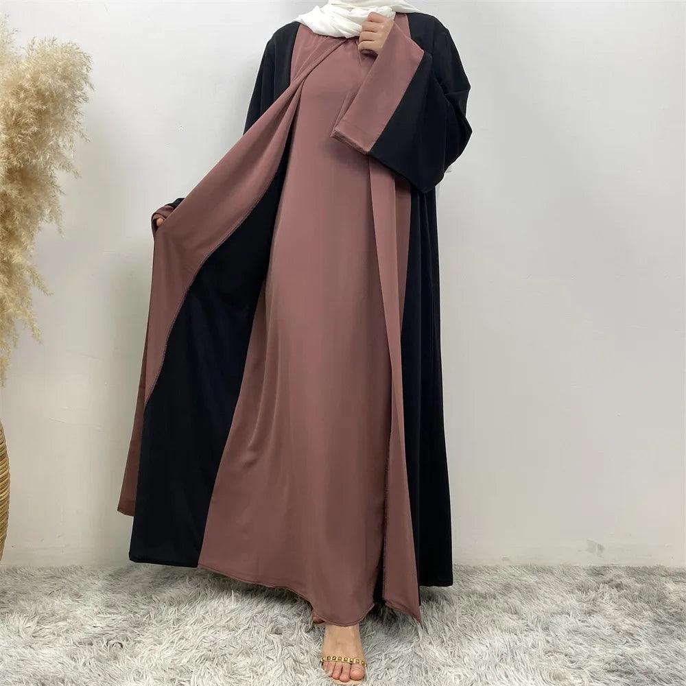 AAI- Muslim Party Dress for Women Abaya 2 Piece Long Dress Robe Jellabiya 2024 - Smartify4u