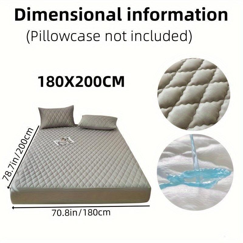 ATH- Soft & Comfortable Waterproof Mattress Protector - Layered Fitted Sheet with Solid Color Bedding Design 1pc - Smartify4u