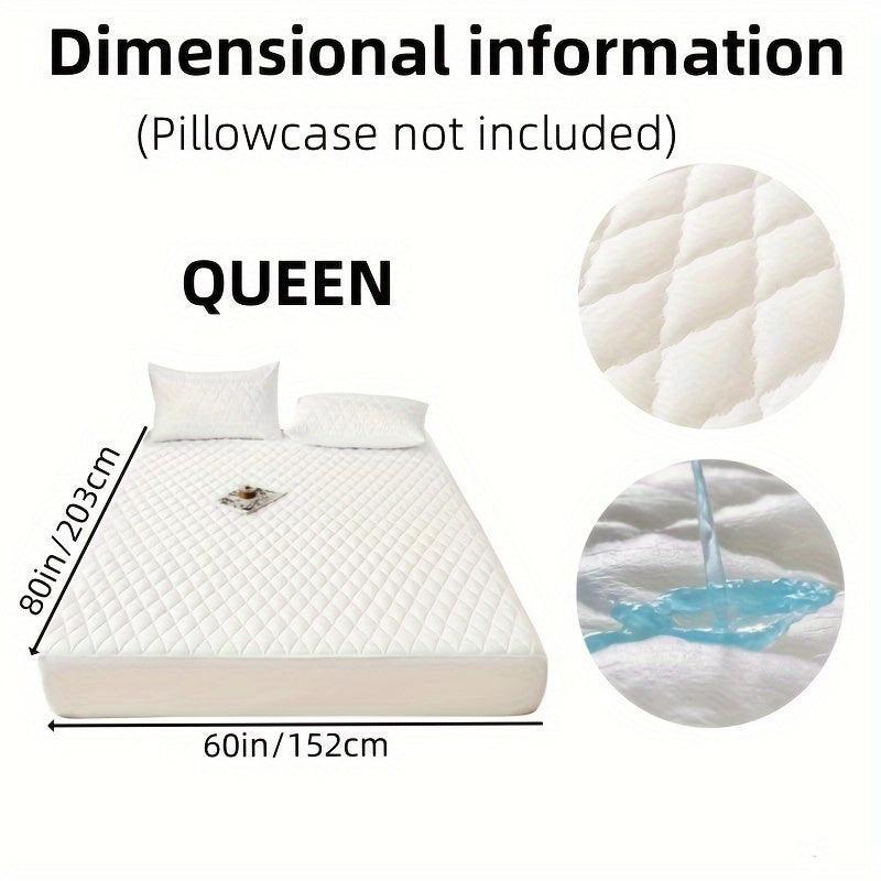 ATH- Soft & Comfortable Waterproof Mattress Protector - Layered Fitted Sheet with Solid Color Bedding Design 1pc - Smartify4u