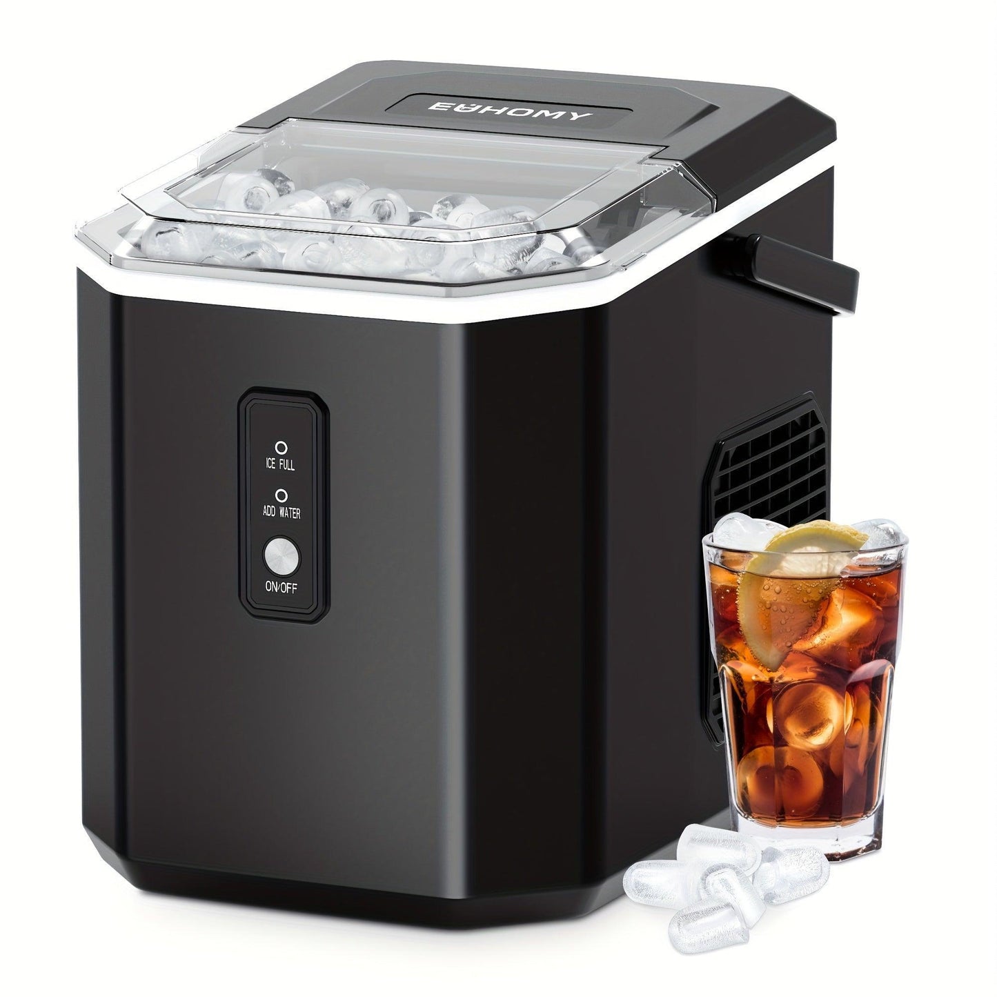 ATH- 26.5 Pounds Daily Capacity High-Efficiency Ice Maker - Quick 6-Minute Production of 9 Bullet Ice Cubes, Compact Self-Cleaning - Smartify4u