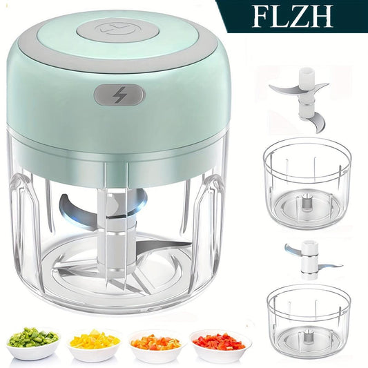 ATH- Wireless Portable Electric Food Chopper, Mini Electric Garlic Crusher 1pc 1 Set, - 3.38/8.45oz USB Meat Grinder & Masher! - Smartify4u