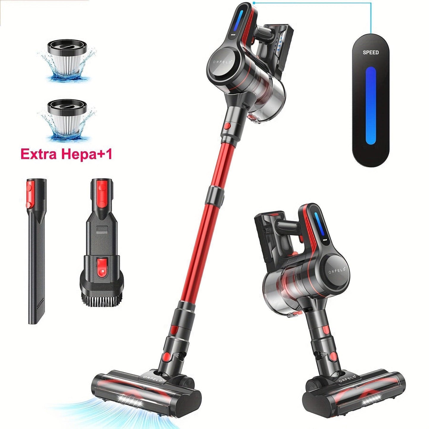 ATH- MIBODE Cordless Vacuum Cleaner, 26Kpa Powerful Stick Vacuum With 45min Runtime, Anti-Tangle 50.72oz Dust Cup, Rechargeable Wireless Vacuum - Smartify4u