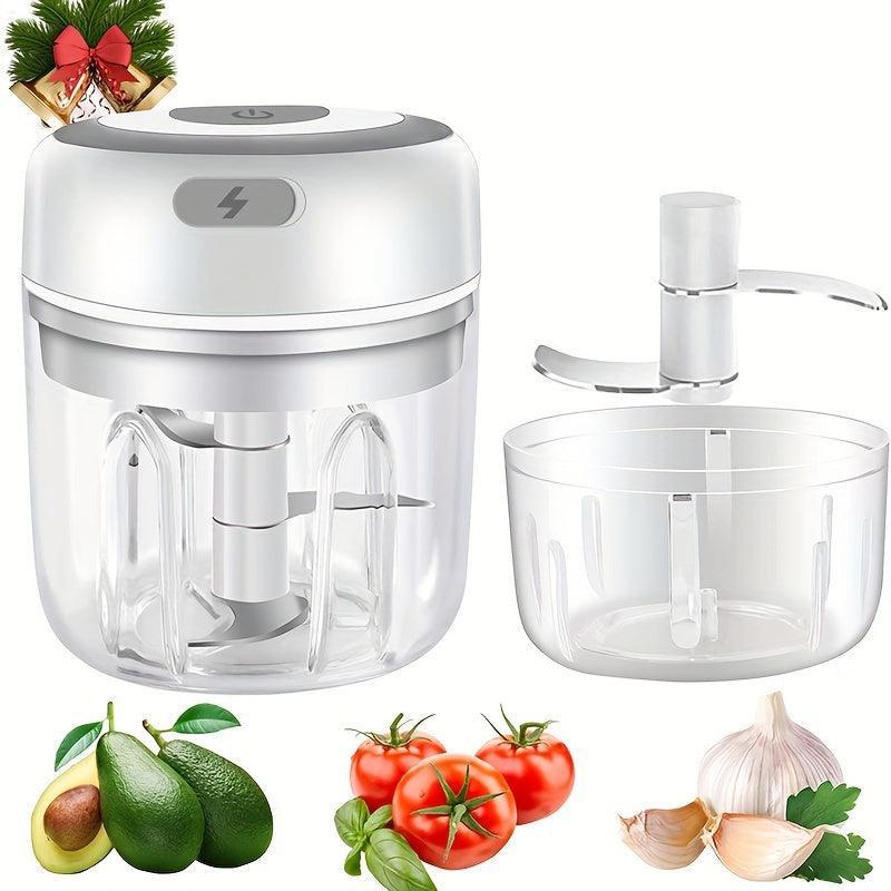 ATH- Wireless Portable Electric Food Chopper, Mini Electric Garlic Crusher 1pc 1 Set, - 3.38/8.45oz USB Meat Grinder & Masher! - Smartify4u